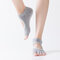 Women Yoga Ballet Dance Sports Five Toe Anti-slip Cotton Socks - Light Grey