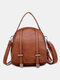 Women Brown Vintage PU Leather Multi-Layers Handbag Shoulder Bag Crossbody Bag Satchel Bag - Brown
