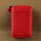 Genuine Leather Multi - card Holder Organ - style Card Bag Zipper Credit Card Wallet - Red