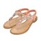 Rhinestone Bohemian Elastic Band Clip Toe Flat Sandals - Pink
