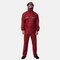 Raincoat Rain Pants Suit Men's Double Thick Waterproof Fashion Split Riding Single Raincoat - Red