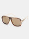 Unisex PC Full Square Frame HD Anti-UV Outdoor Sunshade All-match Large Frame Sunglasses - Gold