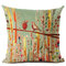 Flowers and Birds 45*45cm Cushion Cover Linen Throw Pillow Car Home Decoration Decorative Pillowcase - #2