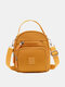 JOSEKO Women's Nylon Simple Fashion Handbag Shoulder Bag Solid Color Lightweight Crossbody Bag - Yellow