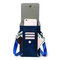 Women Vintage Faux Leather Card Holder 6inch Phone Bag Shoulder Bag Crossbody Bags - Blue