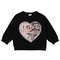 Love Sequin Girls Long Sleeve Sweatshirt For 2Y-11Y - Black