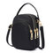 Women Nylon Waterproof Print Crossbody Bag Multi-pocket Phone Purse - Black