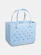 Women PVC Brief Large Capacity Solid Color Handbag Beach Bag Tote - #09