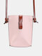 Women's PU Mobile Phone Small Bag Fashion Mini Single Shoulder Diagonal Bag Vertical Mobile Phone Bag - Pink