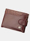 Men PU Leather Patchwork Money Clips Multi-card Slots Wallet - Coffee