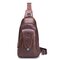 Bullcaptain Vintage Genuine Leather Large Capacity Chest Bag Sling Bag Crossbody Bag For Men - Brown