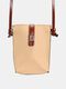Women's PU Mobile Phone Small Bag Fashion Mini Single Shoulder Diagonal Bag Vertical Mobile Phone Bag - Apricot