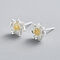 Ethnic 925 Sterling Silver Earrings Elegant Classic Lotus Flowers Stud Earrings for Women - Silver