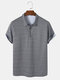 Mens All Over Geometry Print Short Sleeve Casual Golf Shirt - Gray