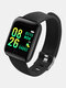 5 couleurs D13 hommes femmes tension artérielle étanche Smartwatch moniteur de fréquence cardiaque Fitness Tracker Watch pour Android IOS - Noir