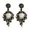 Vintage Metal Pearl Stud Earrings Geometric Flower Rhinestone Ear Drop Trendy Jewelry - White