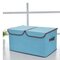 Large Size Non-woven Fabrics Clothes Storage Box Cotton Linen Cardboard Container - Blue