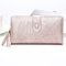 Women Laser PU Leather Wallet Elegant Wallet Purse Wristlet Wallet Clutches Bag - Pink