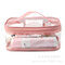 PVC Transparent Wash Bag Ladies Hand Bag Transparent Cosmetic Bag Storage Bag - Pink