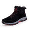 Men Outdoor Warm Plush Lining Slip Resistant Hiking Boots - Black