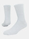 Men Cotton Solid Color Towel Bottom Sports Socks Mesh Breathable Medium Stockings - White