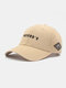 Unisex Cotton Embroidery Letter Solid Color Fashion Sunshade Baseball Hat - Khaki