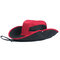 Men Folding Outdoor Mesh Sun Hat Wide Brim Sun Protection Hat Fishing Hunting Hiking Hat - Red