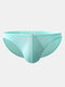 Men Super Thin Ice Silk Briefs Pure Color Pouch Seamless Small Underpant - Light Blue