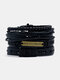 4 Pcs/Set Vintage Multi-layers Woven DIY Set Faux Leather Bracelet - #03