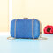 Women Dinner Bag PU Leather Mini Phone Bag Crossbody Bag Sequins Clutch Bag - Blue