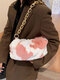 Women Plush Bag Cotton Bucket Handbag Cute Crossbody Bag - Pink
