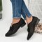 Plus Size Casual Butterfly Knot Hollow White Shoes for Women - Black