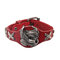 Punk Unisex Eagle Genuine Leather Wrap Charm Wristband Bracelet for Men Women Gift - Red