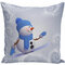 Happy New Year 3D Snowman Christmas Pillow Cover Cushion Cover Polyester Pillow Case Decor For Home - D