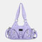Women Vintage Multi-pocket Hardware Anti-theft Crossbody Bag Shoulder Bag - Purple 1