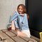 New Top Fashion Chic Hurricane Loose Loose Belly Navel Short Sweater Female Tide - Sky Blue