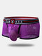Men Sexy Side Fly Pouch Lace Boxer Briefs Thin Transparent Breathable Underwear - Purple