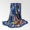 Womens Vogue Vintage Cotton Linen Breathable Feather Warm Scarf 180*90cm Oversize Shawl - Navy Blue
