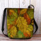 Women Colorful Leaf DIY Lamb Hair Bag Crossbody Bag - Yellow