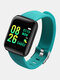 5 couleurs D13 hommes femmes tension artérielle étanche Smartwatch moniteur de fréquence cardiaque Fitness Tracker Watch pour Android IOS - vert