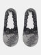 جوارب نسائية سيليكون صلبة مانعة للانزلاق اللون جوارب قارب غير مرئية من الدانتيل تسمح بالتهوية بالفم الضحل جوارب مرنة - أسود