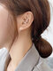 Trendy Diamond Pearls Earring Temperament Metal Auricle Piercing Earring - #15