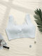 Lace Beauty Back Seamless Wireless Wide Straps Cozy Front Closure Posture Bra - Gray