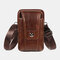 Men EDC Multi-Carry Genuine Leather 6.5 Inch Phone Holder Belt Bag Casual Crossbody Bag - #02