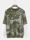 Mens Paisley Scarf Print Stitching Sleeve Street Pullover Sweatshirts - Green