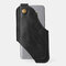 EDC Rub Color Genuine Leather 6.5 Inch Phone Holder Phone Case Waist Belt Bag - Black