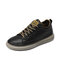 Men Stitching Hard Wearing Pure Color Lace Up Casual Skate Shoes - Black&Brown