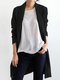 Casual Solid Color Long Sleeve Plus Size Cotton Suit Jacket  - Black