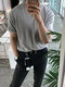Mens Solid Quarter Zip Waffle Knit Short Sleeve T-Shirt - Gray