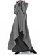Waterfall Front Irregular Plus Size Long Sleeve Plus Size Hoodie Dress - Grey